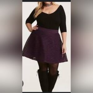 Torrid Purple‎ Stretch Mini A-Line Skirt Sz 1